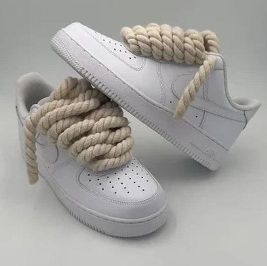 AIR FORCE WITH ROPE LACE WHITE