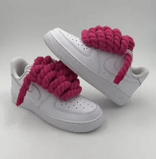 AIR FORCE WITH PINK ROPE LACES